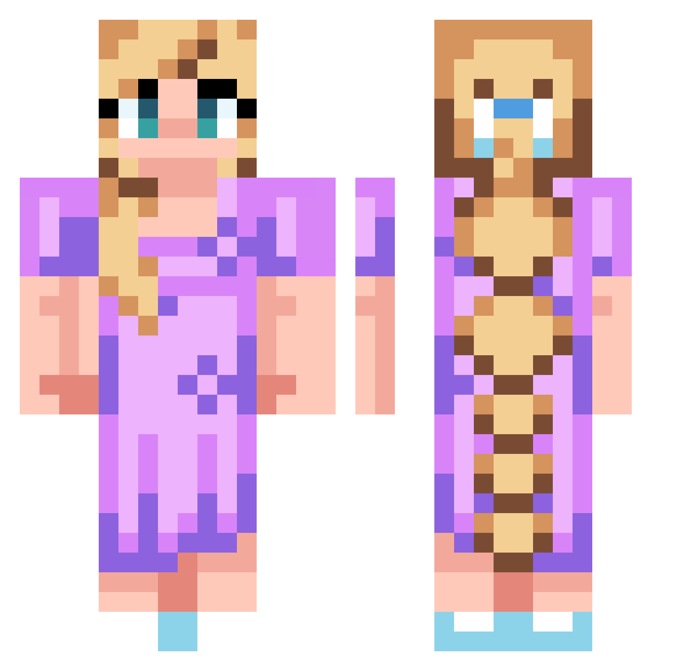 SaylorTwift13 Minecraft skin, front and back view