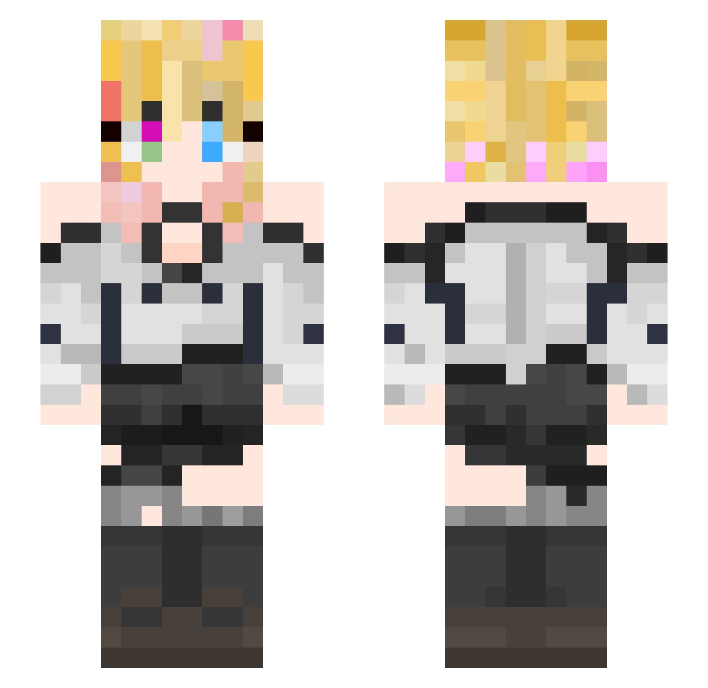 QenchyGod Minecraft skin, front and back view