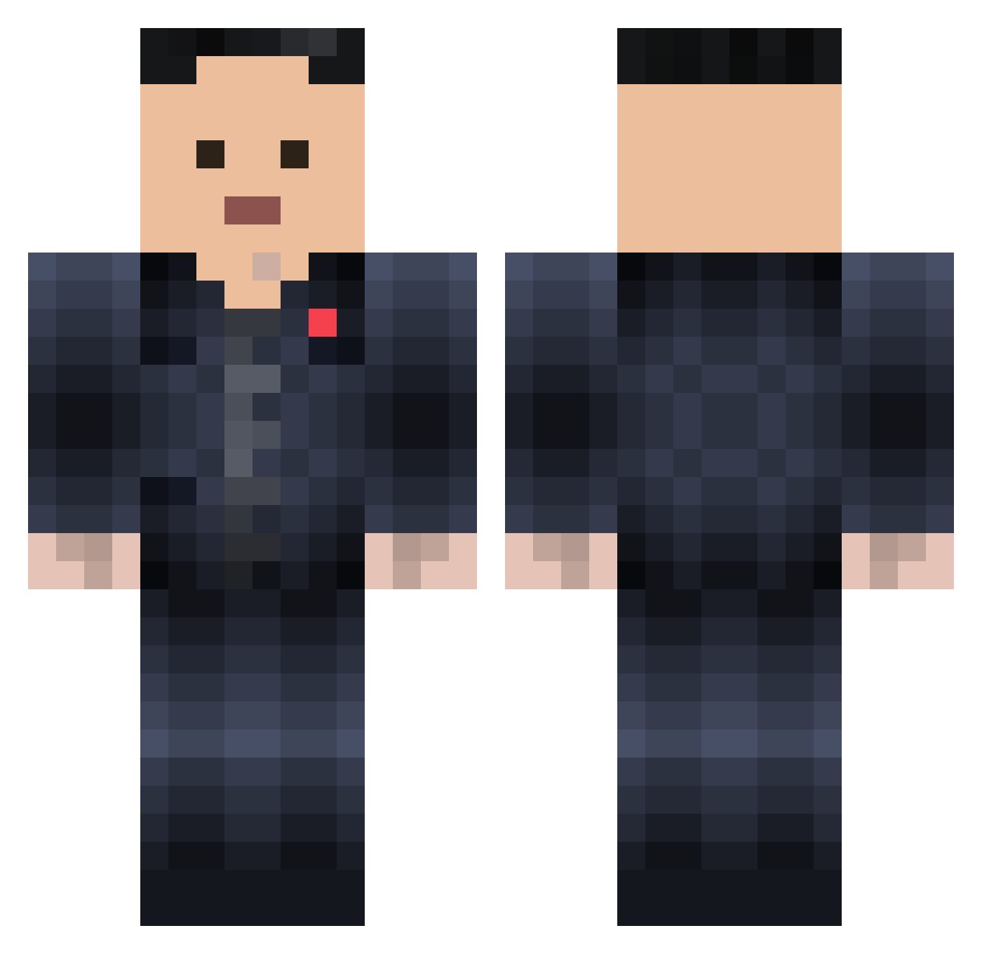 ThisIsAHouse Minecraft skin, front and back view