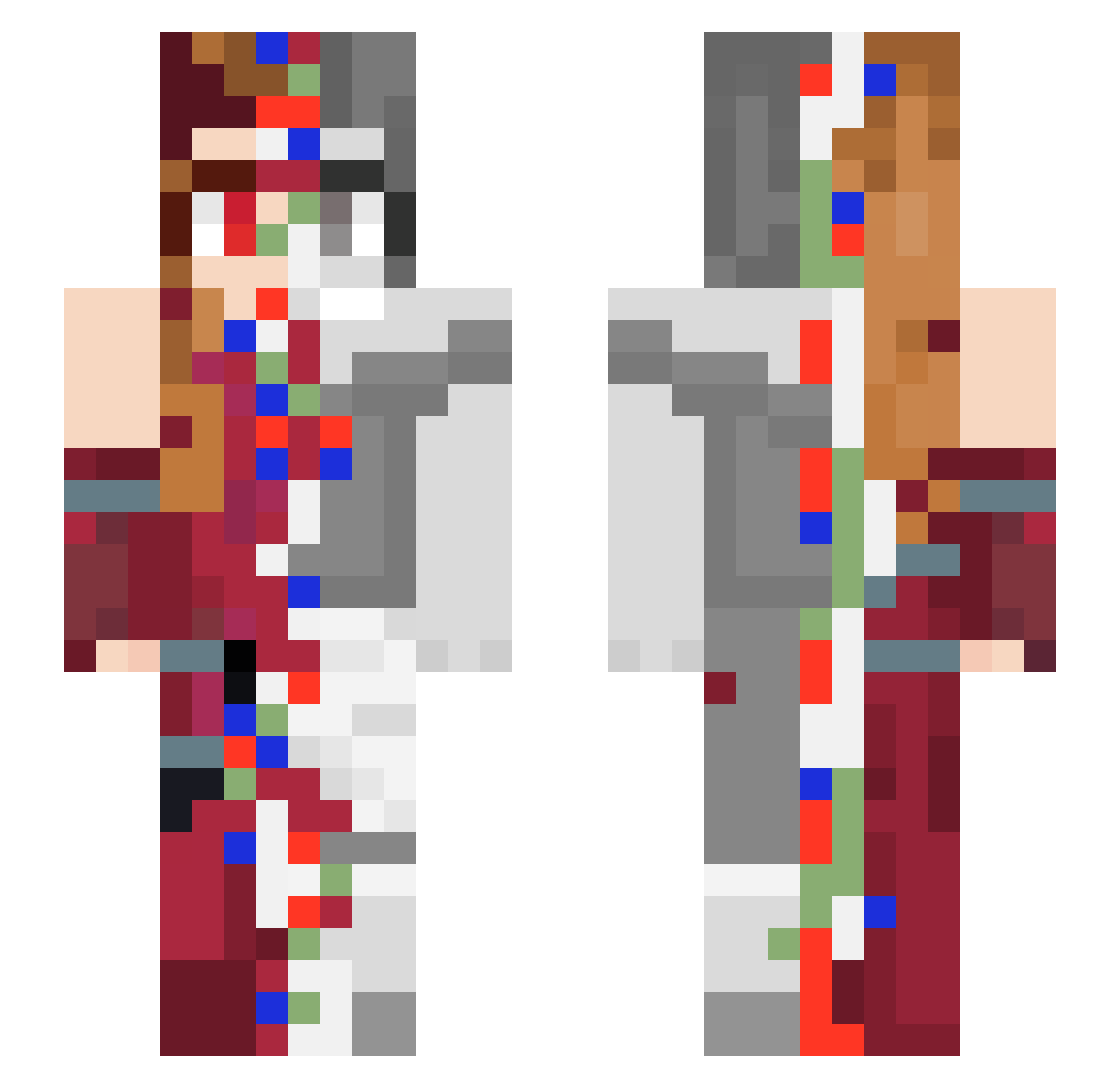 zeusisgaming1 Minecraft skin, front and back view