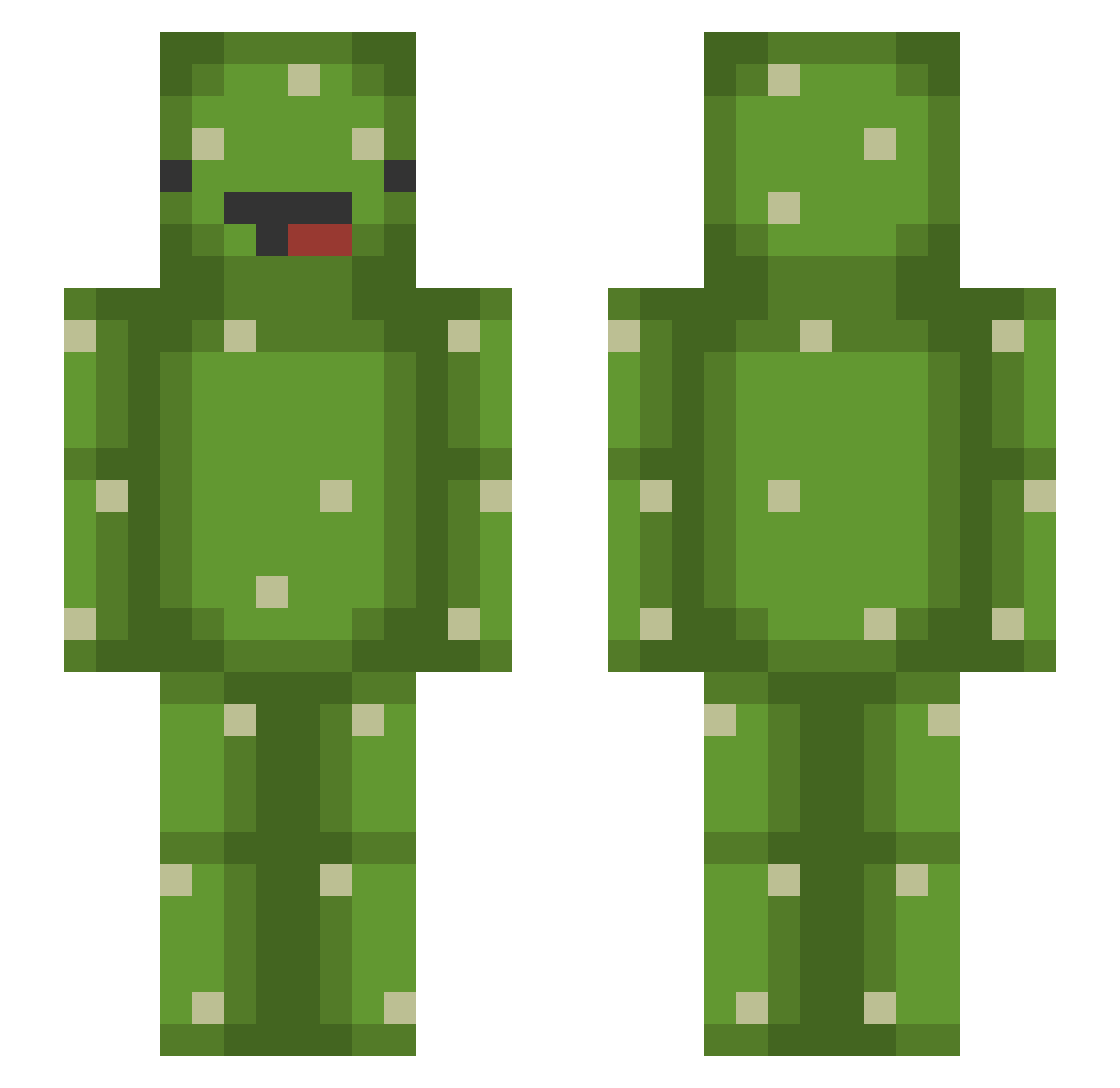 JX127 Minecraft skin, front and back view