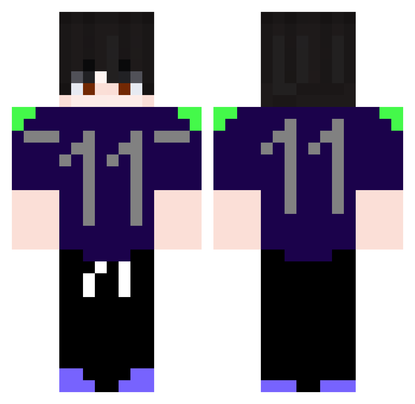 B4ked_Beans Minecraft skin, front and back view