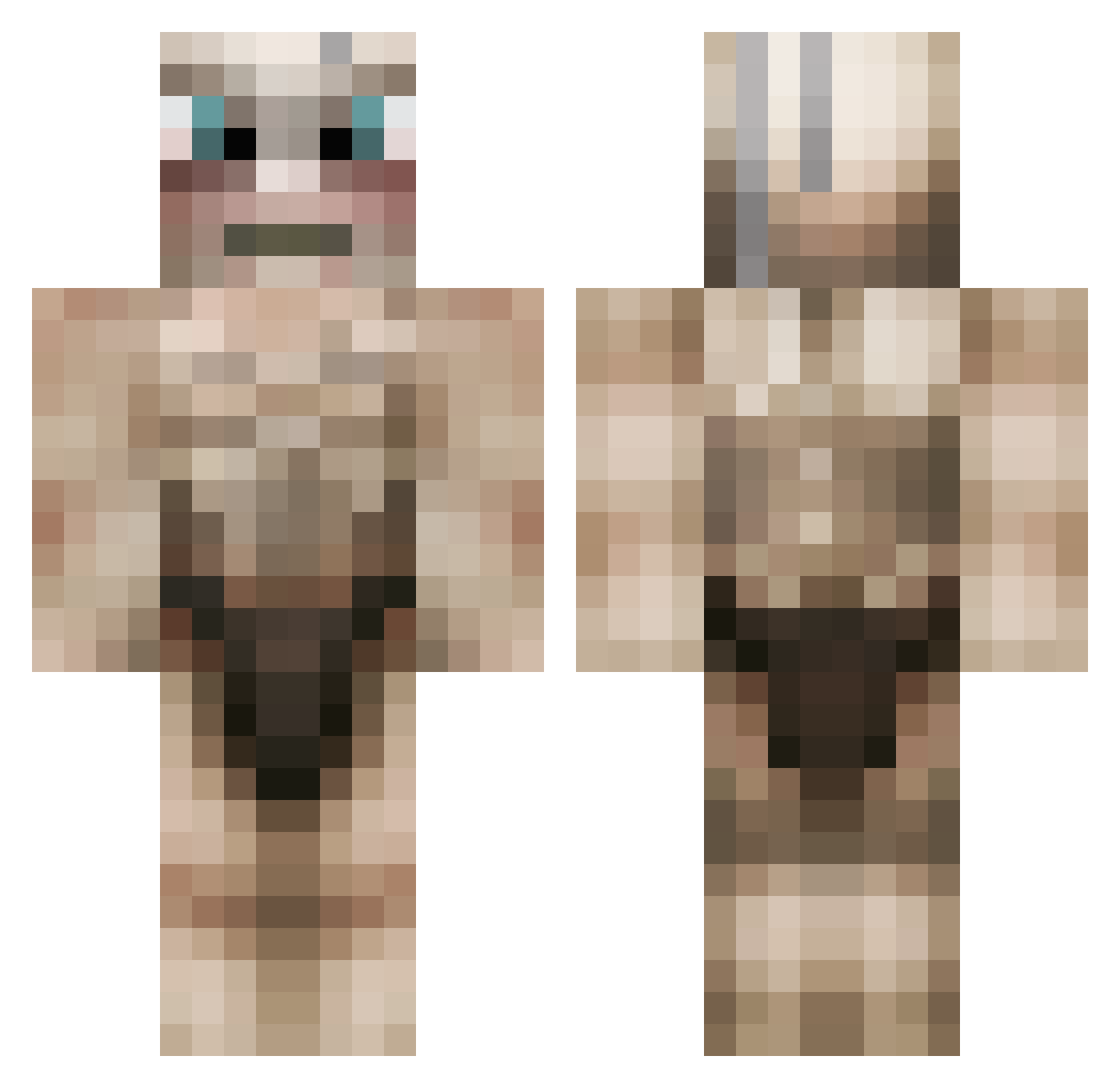 Undivided101 Minecraft skin, front and back view