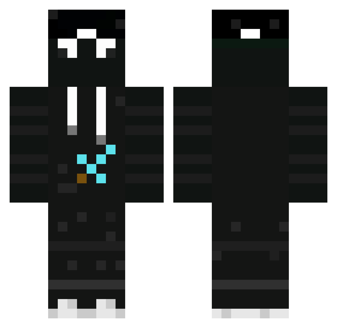 Zireco Minecraft skin, front and back view
