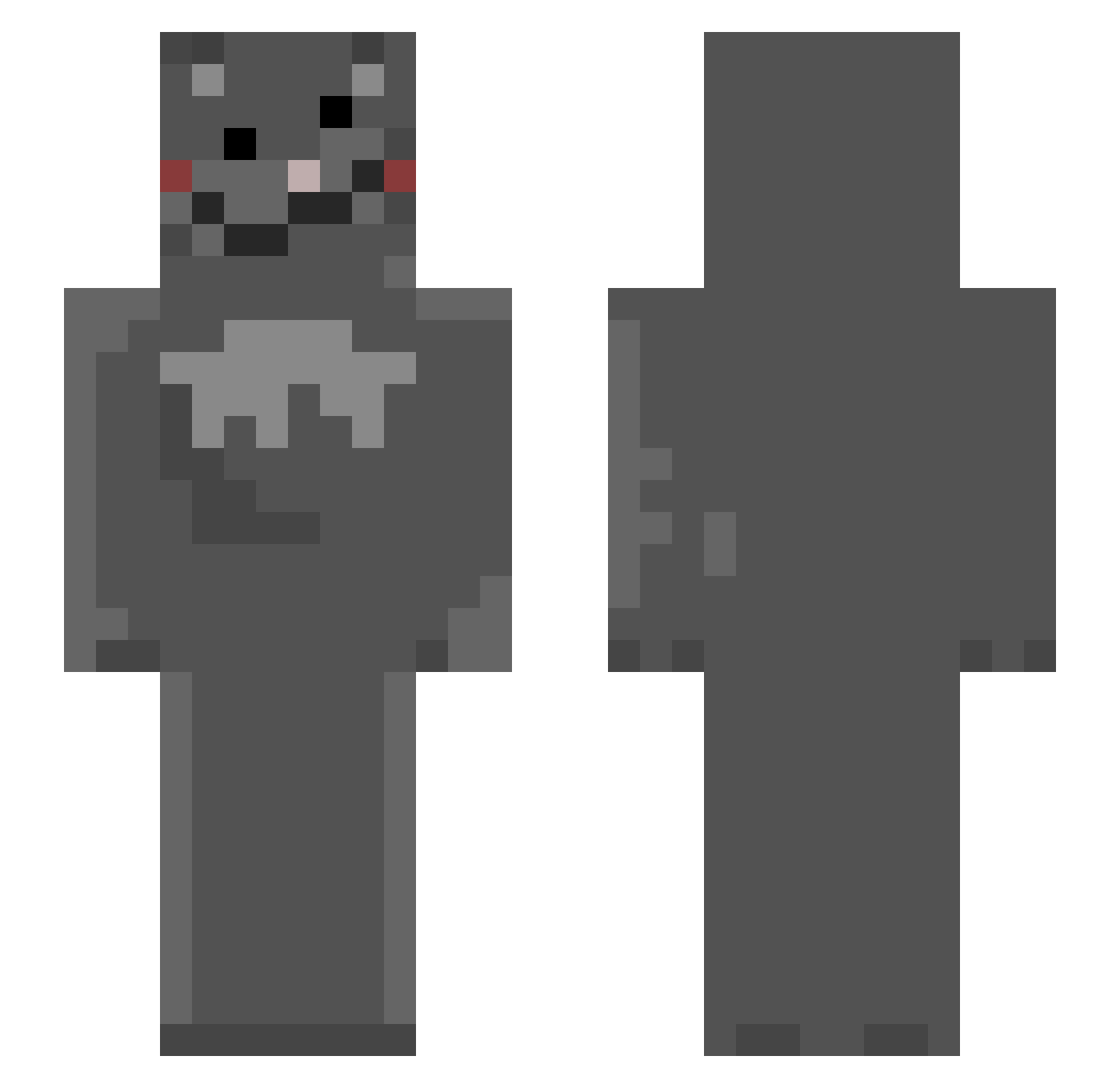 Winterlulw Minecraft skin, front and back view