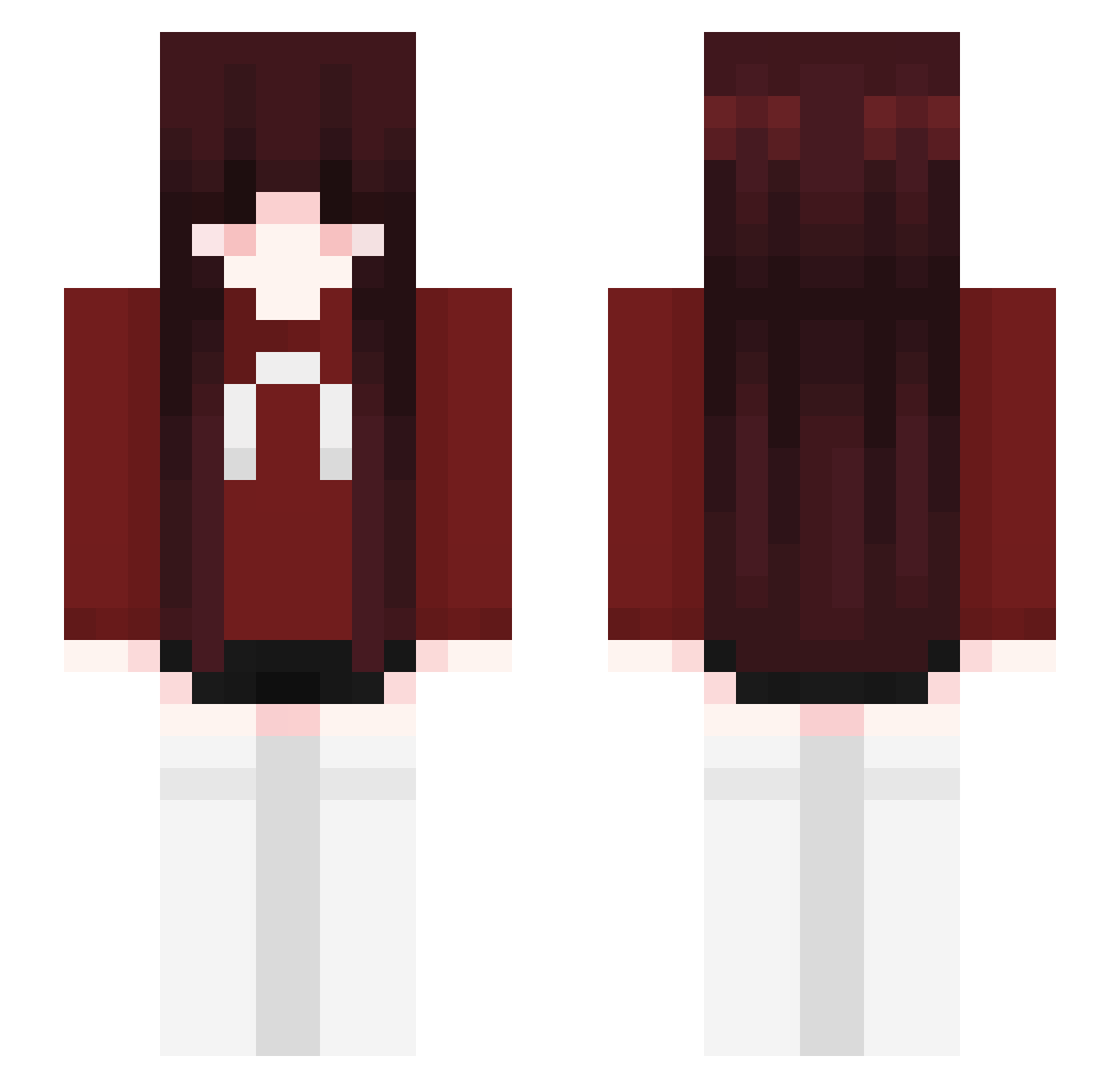 Applicate Minecraft skin, front and back view