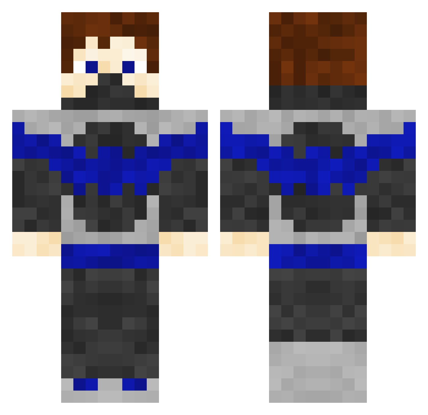 MiddleClassGuilt Minecraft skin, front and back view