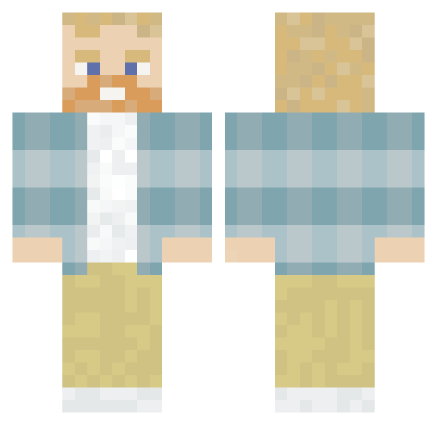 Alicabeco Minecraft skin, front and back view