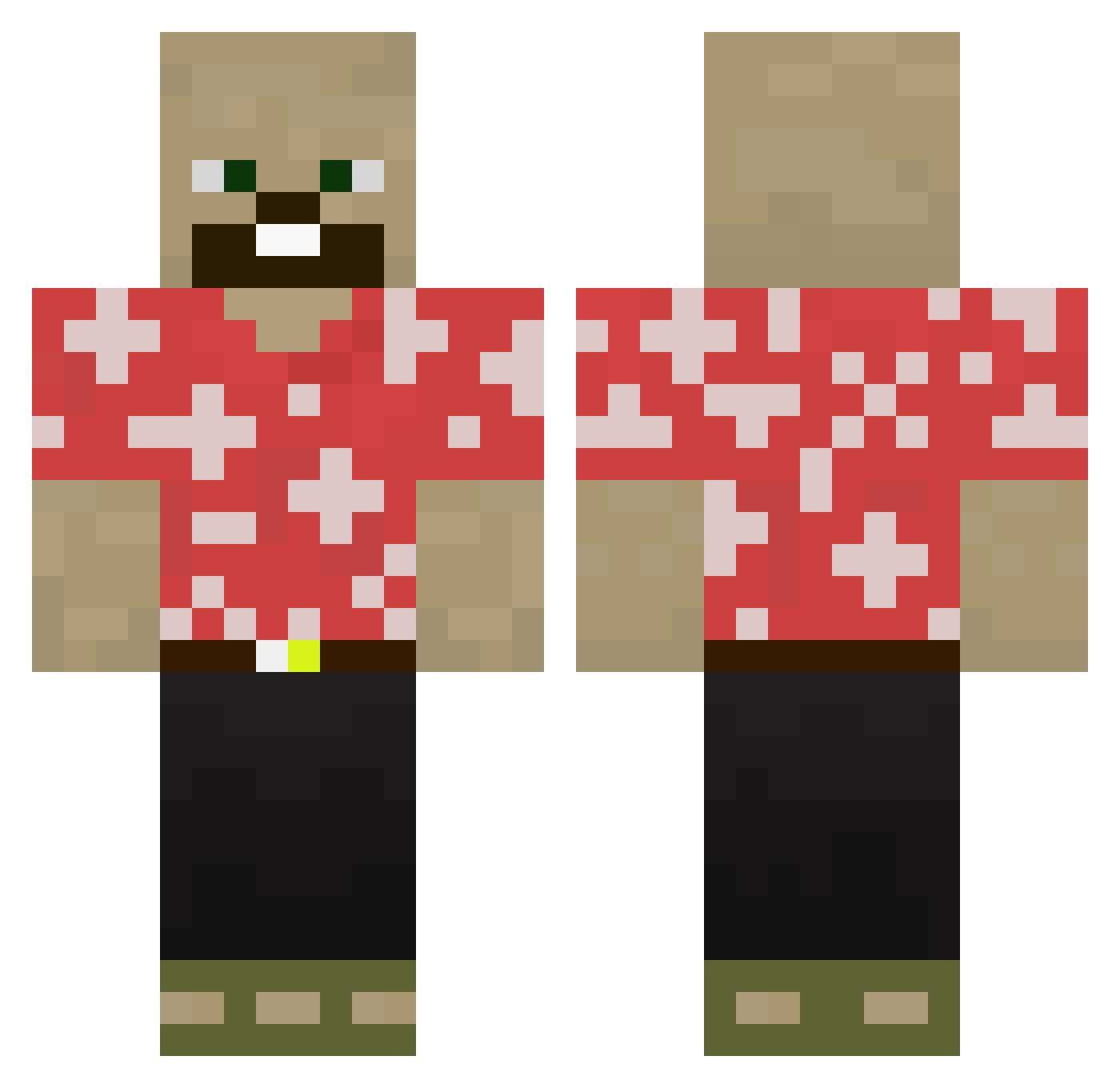 SazanamiGUT4RA Minecraft skin, front and back view