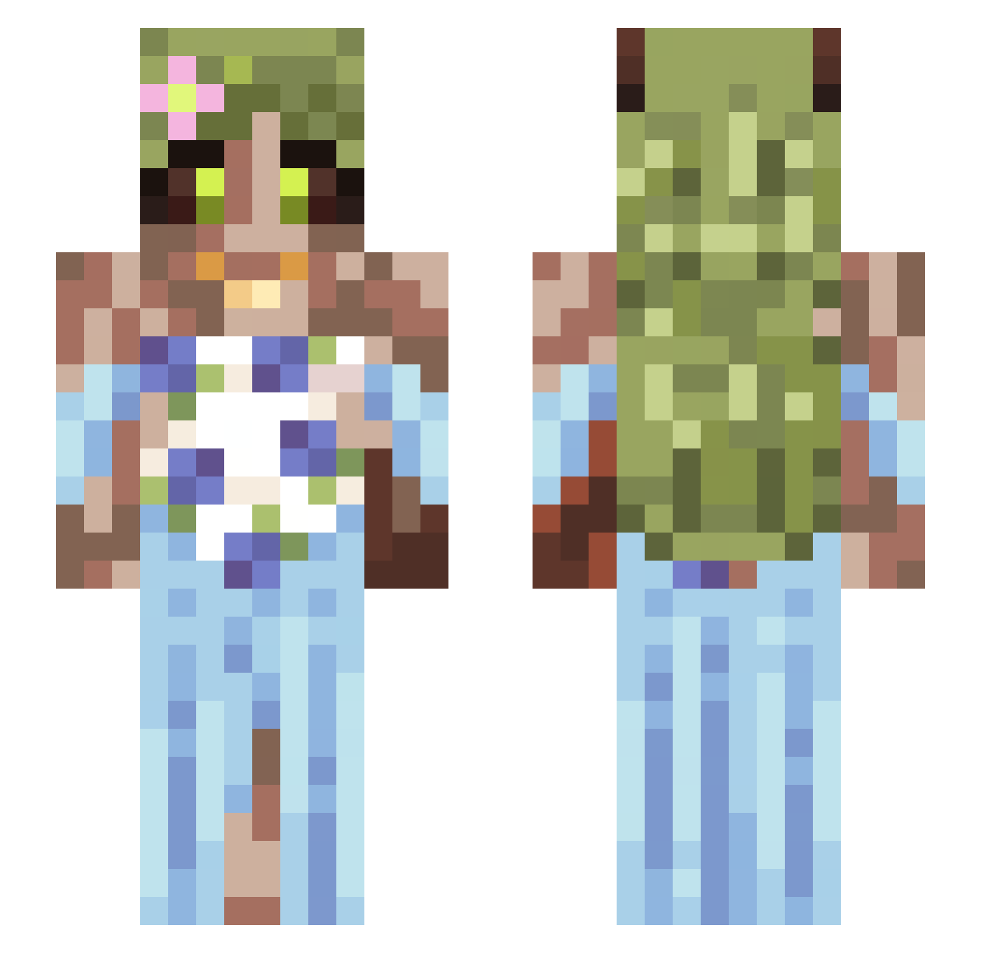 StupidPhantom Minecraft skin, front and back view