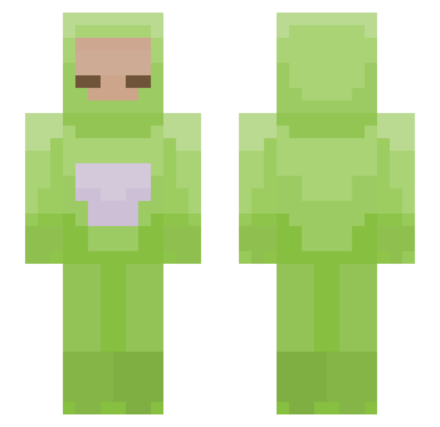 Bibiville911 Minecraft skin, front and back view