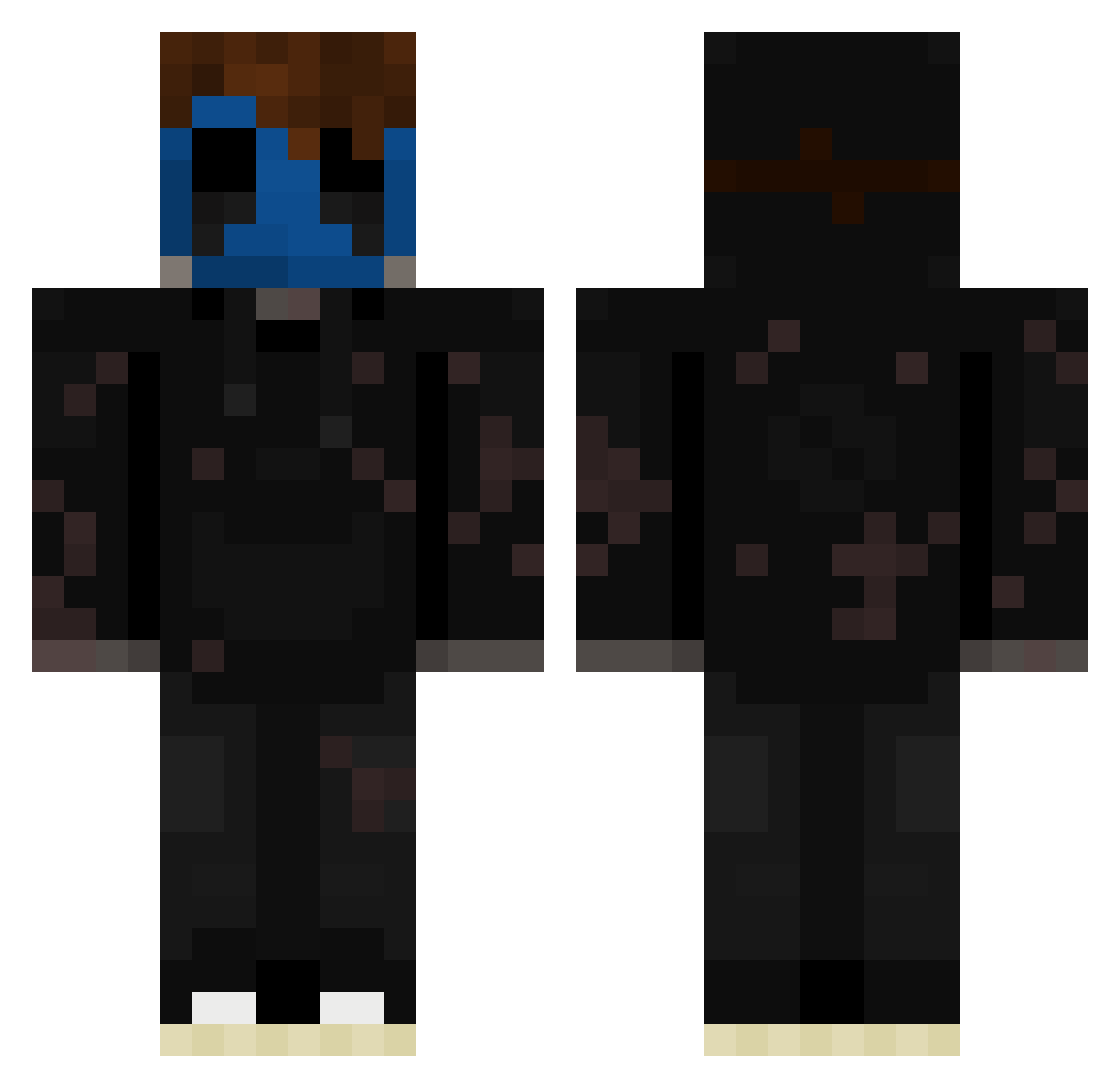sissification Minecraft skin, front and back view
