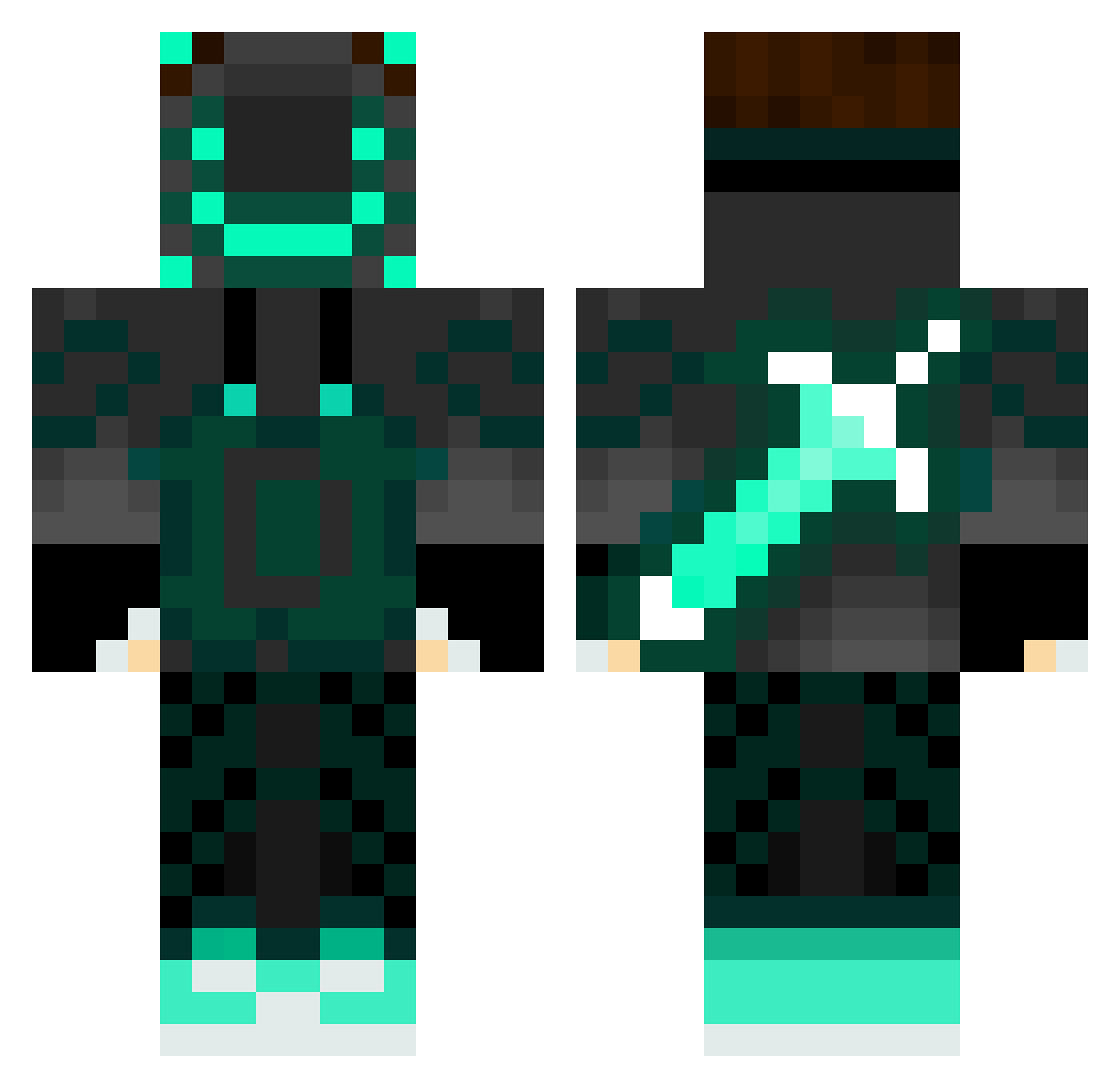 Earlthe9th Minecraft skin, front and back view