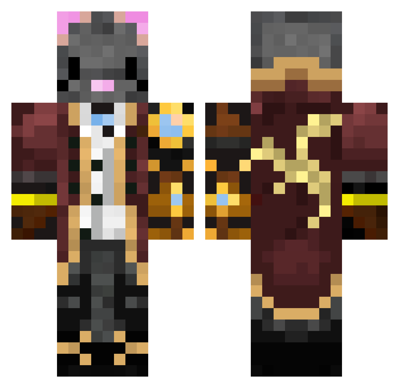 Optimum_ Minecraft skin, front and back view