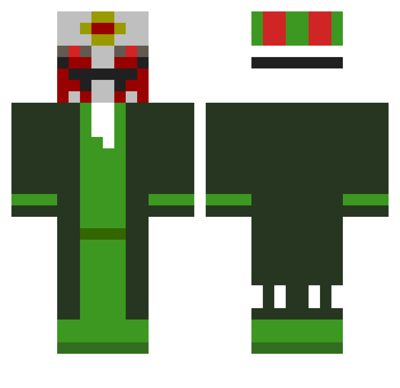 iziyorik Minecraft skin, front and back view