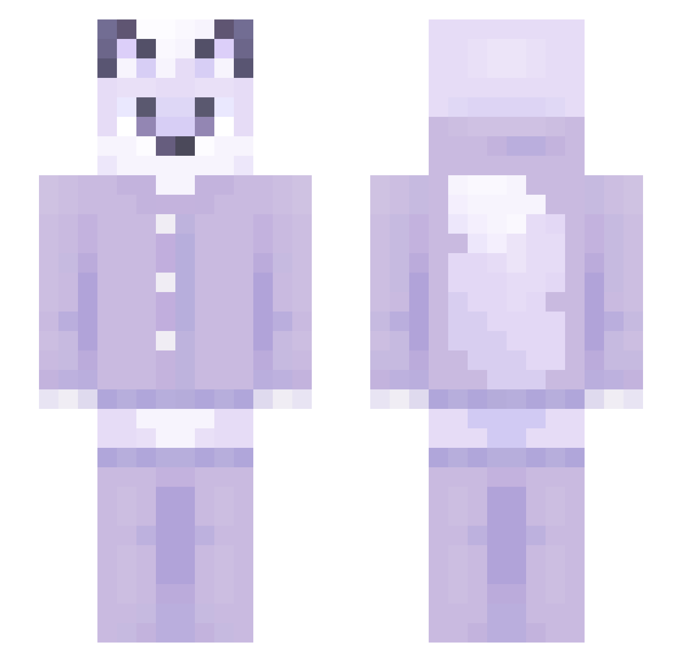 gratulate Minecraft skin, front and back view