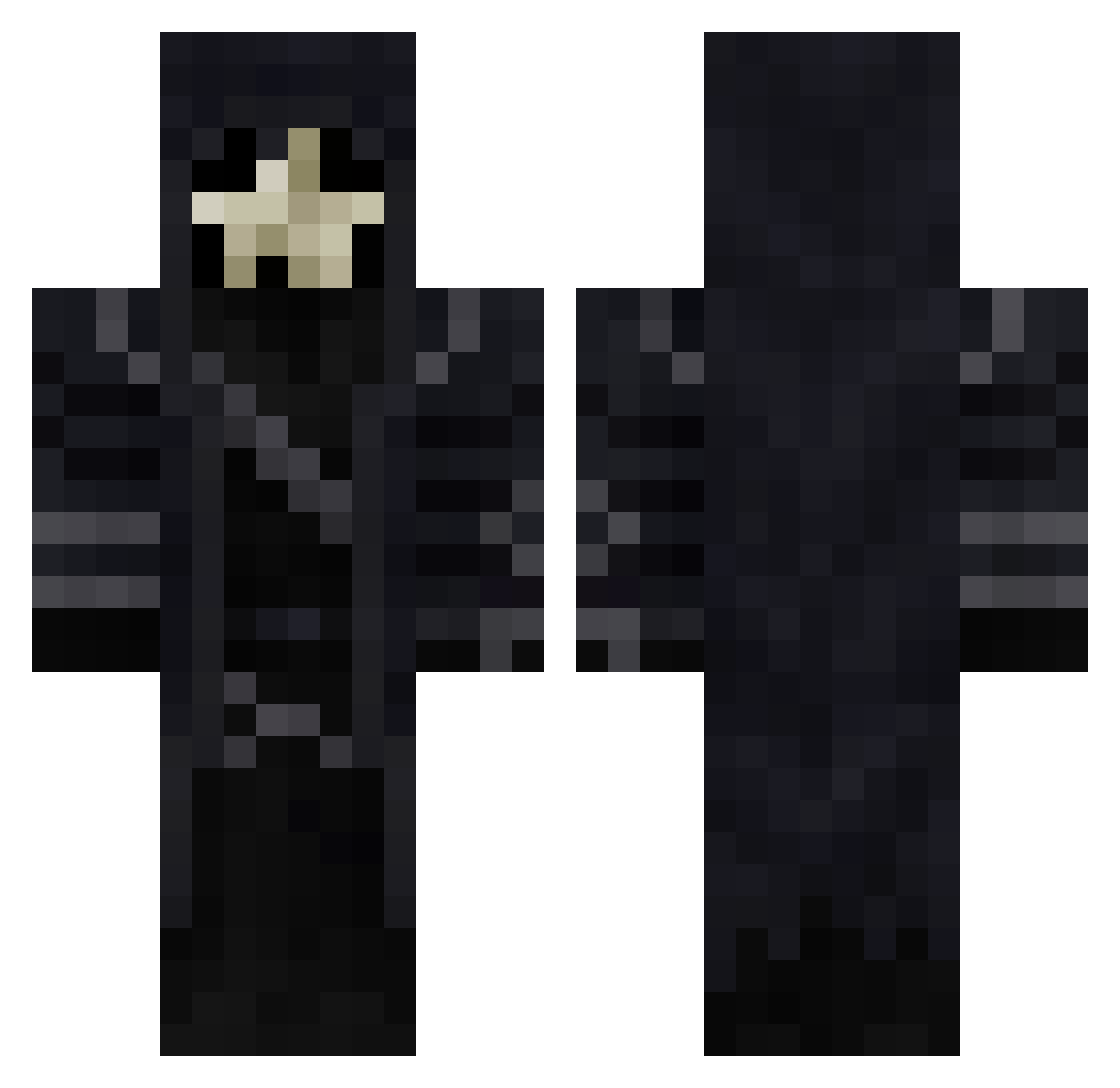 xValente Minecraft skin, front and back view