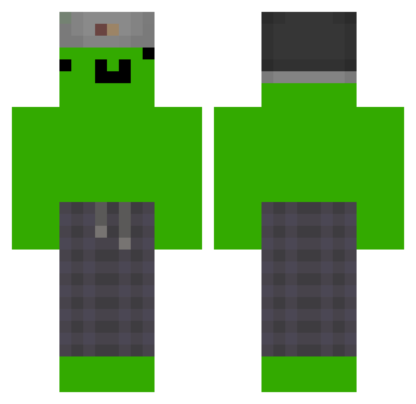 potatoking123 Minecraft skin, front and back view