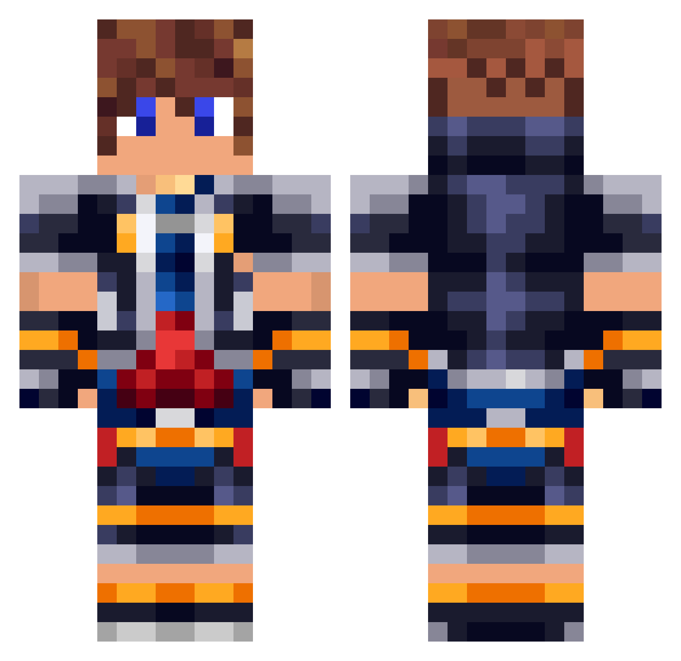 Reshuffle Minecraft skin, front and back view