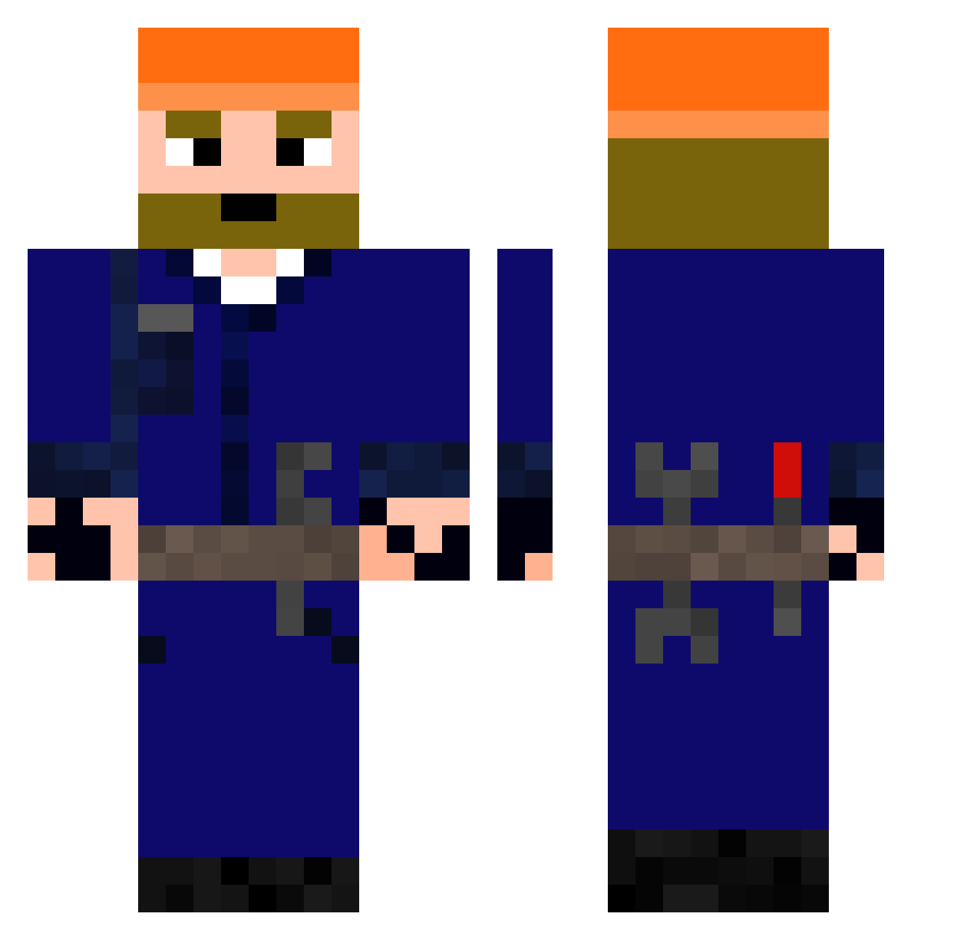 AndretMagnet Minecraft skin, front and back view