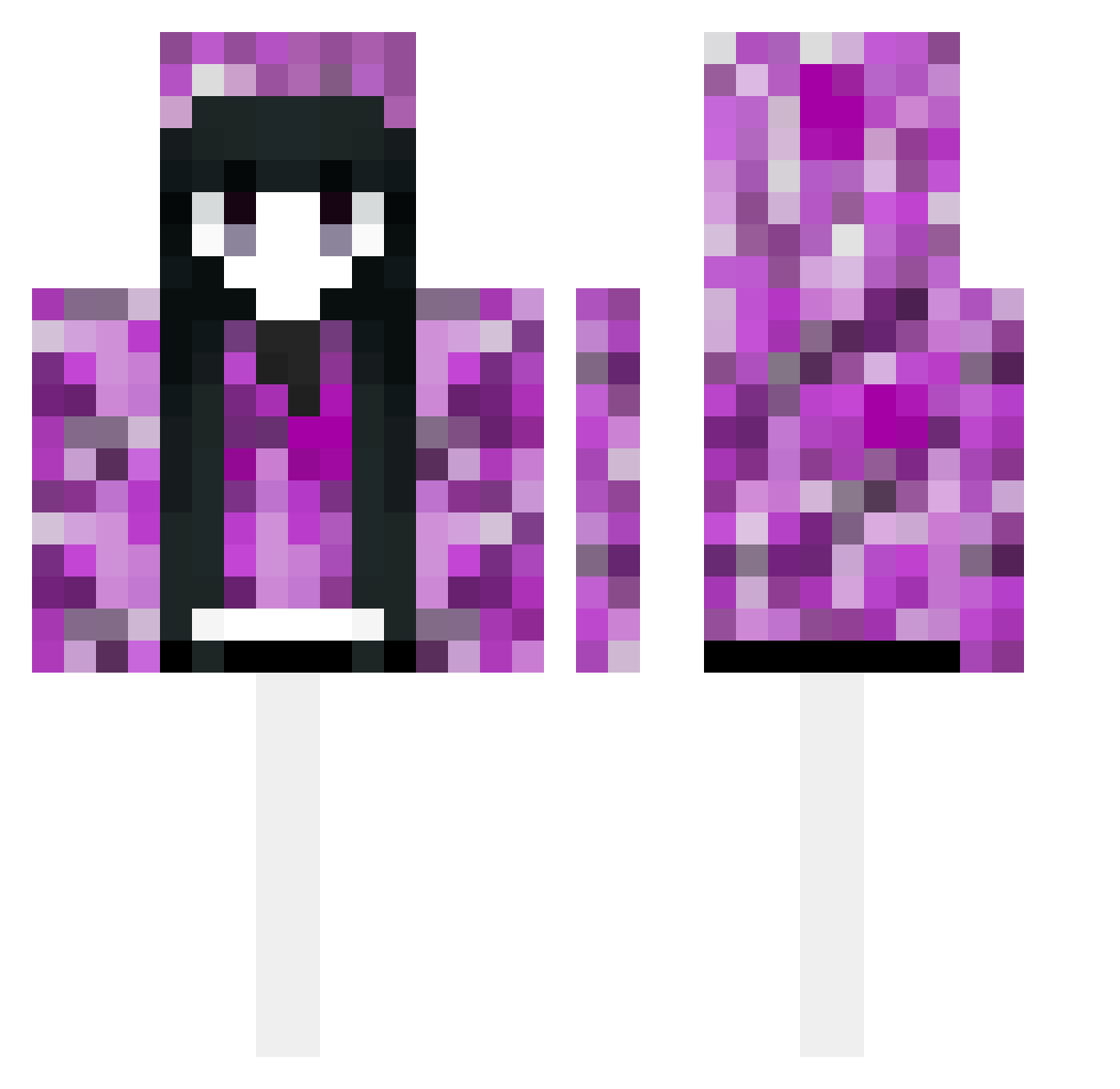 yuzuhaqueen Minecraft skin, front and back view
