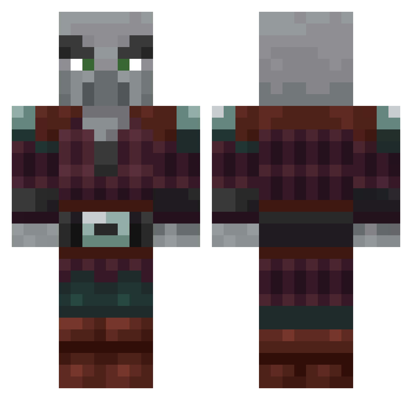 xpert2001 Minecraft skin, front and back view