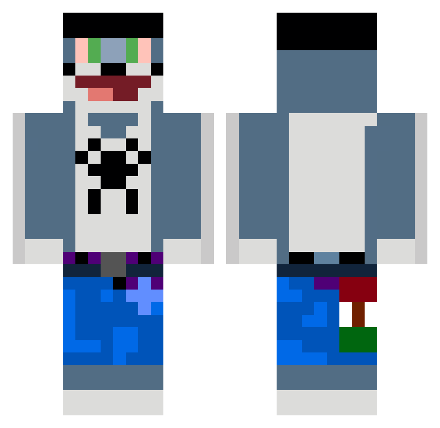 ElgatoCh0l0 Minecraft skin, front and back view