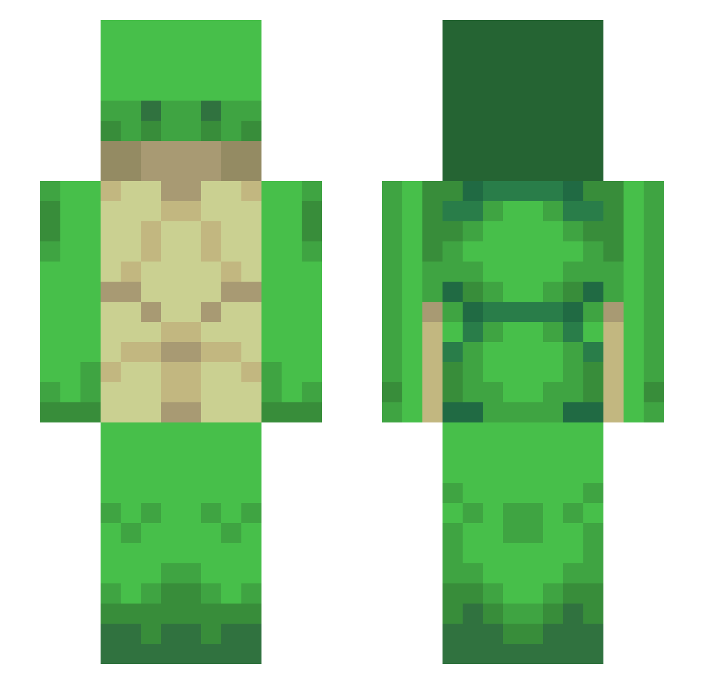 72kmAGO Minecraft skin, front and back view