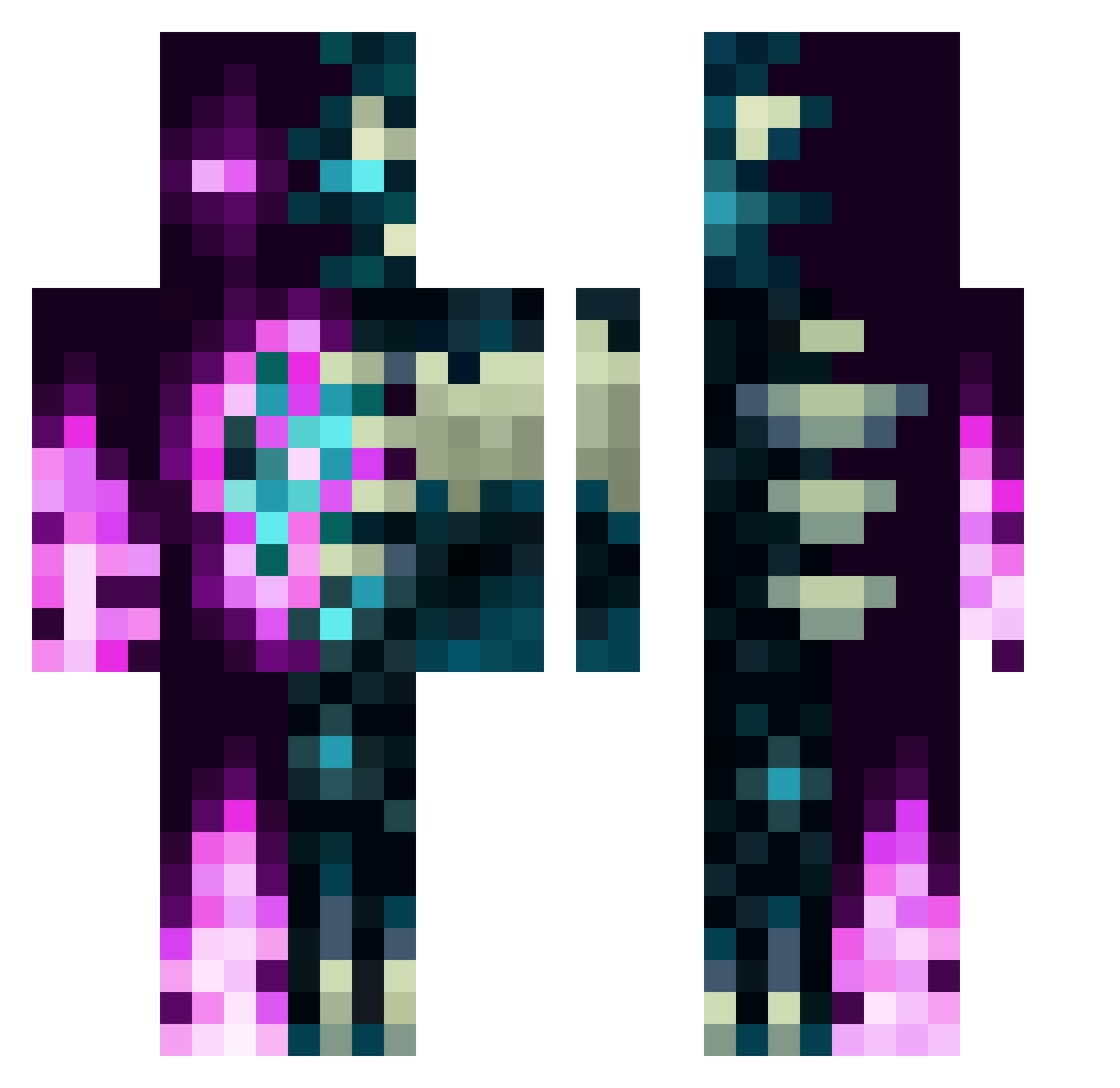 perapolla Minecraft skin, front and back view