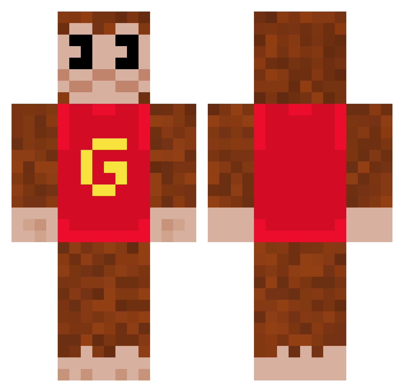 dougus Minecraft skin, front and back view
