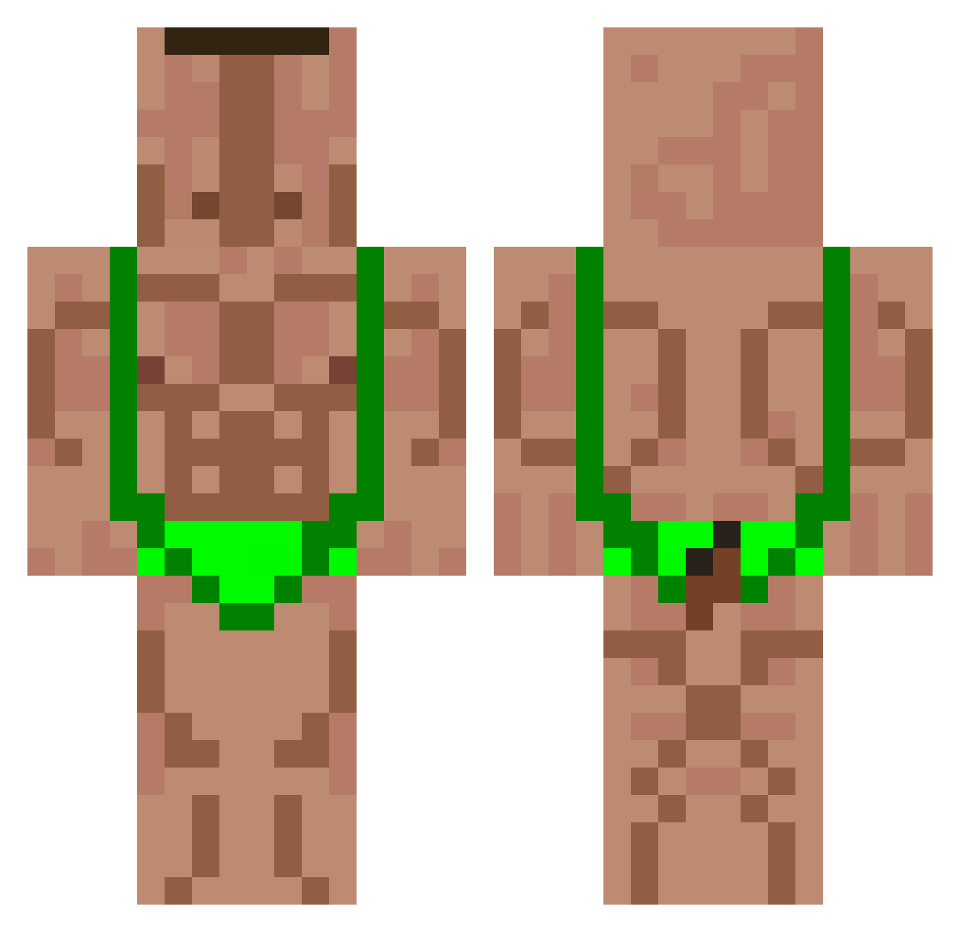 fmwefkwemior Minecraft skin, front and back view