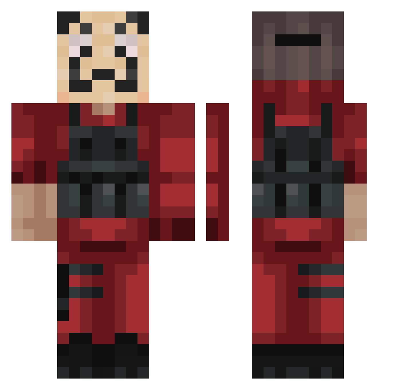 saam4 Minecraft skin, front and back view