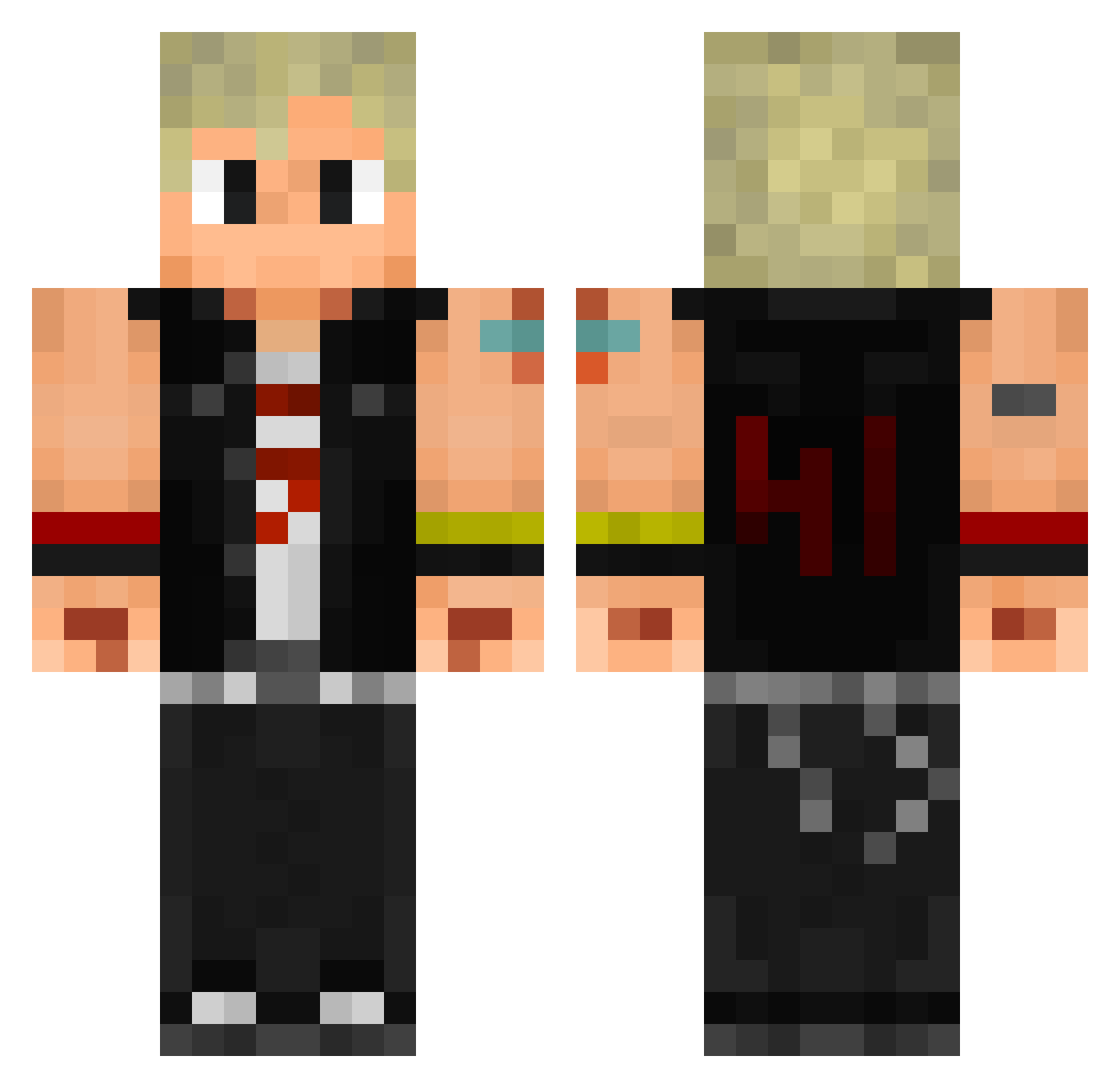 MrStik7 Minecraft skin, front and back view