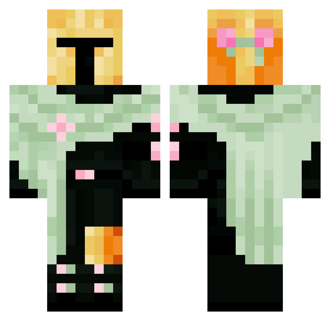 RealRock1 Minecraft skin, front and back view