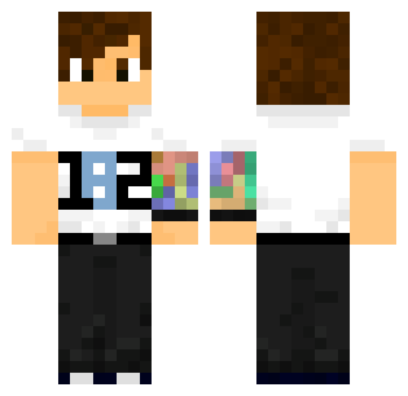 BananaCo69 Minecraft skin, front and back view