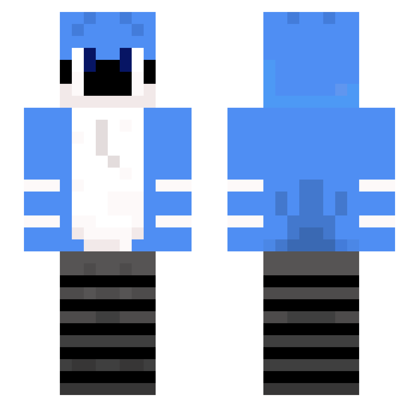 BluejayAF Minecraft skin, front and back view