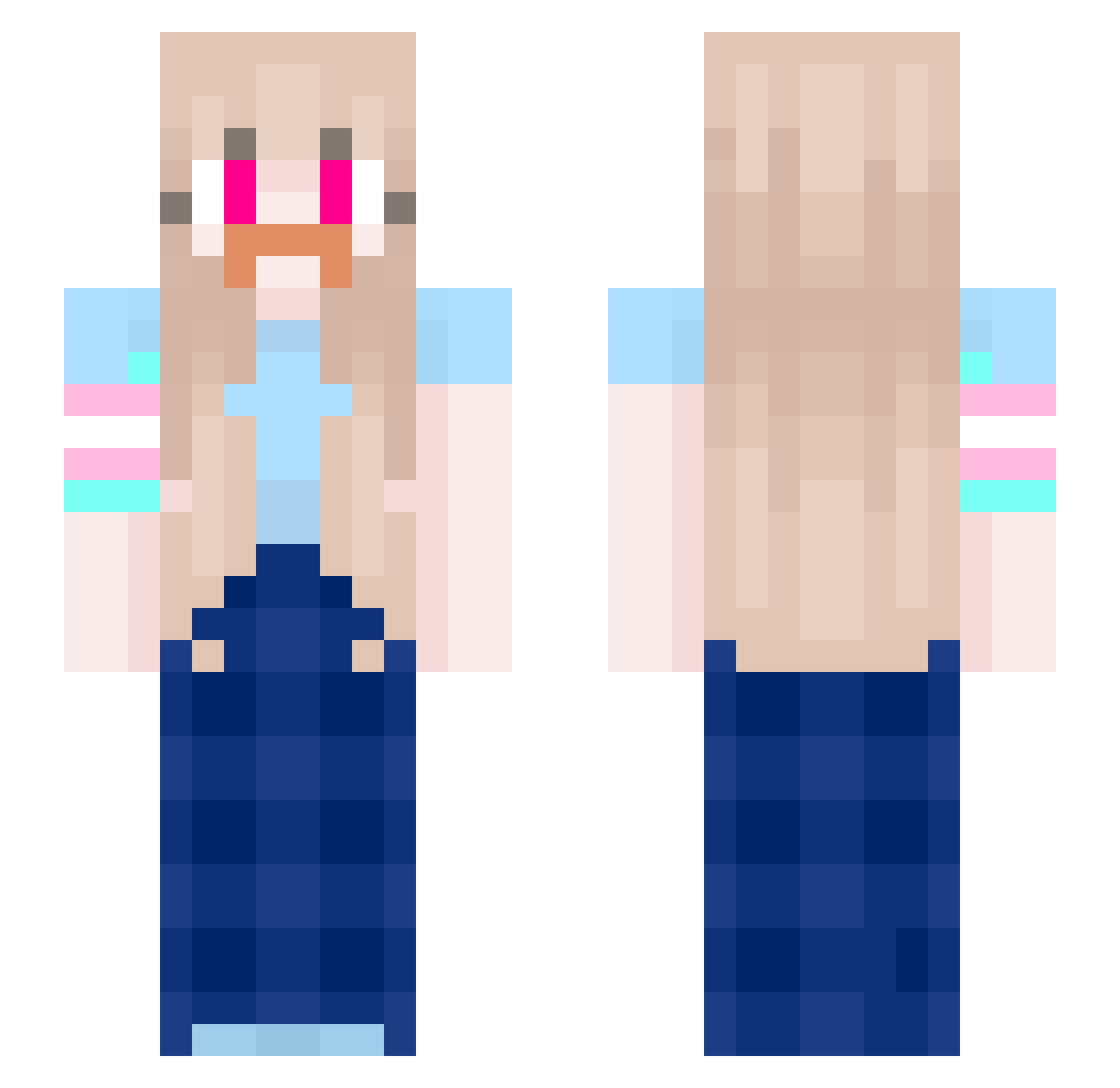 SelberFlyer Minecraft skin, front and back view
