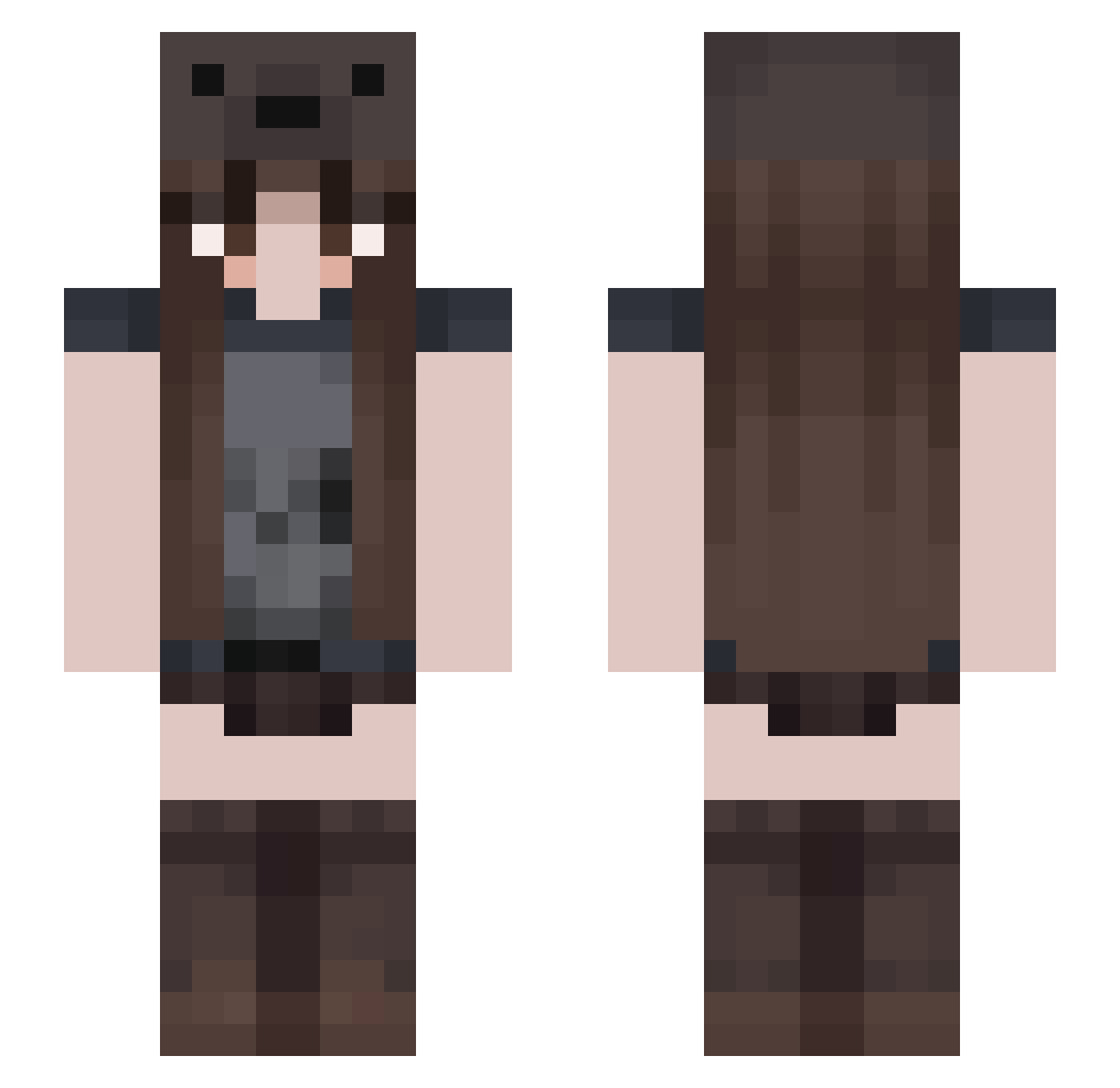 lyntaac Minecraft skin, front and back view
