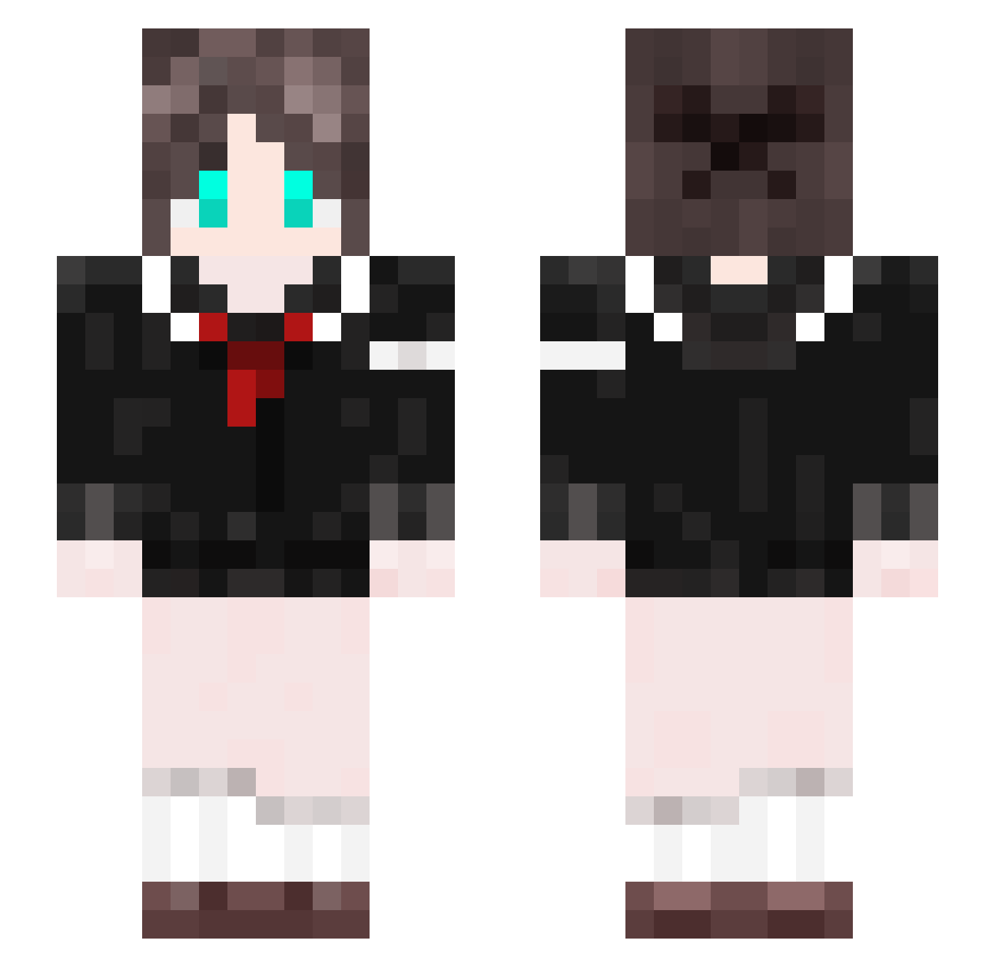 Cuo_na Minecraft skin, front and back view