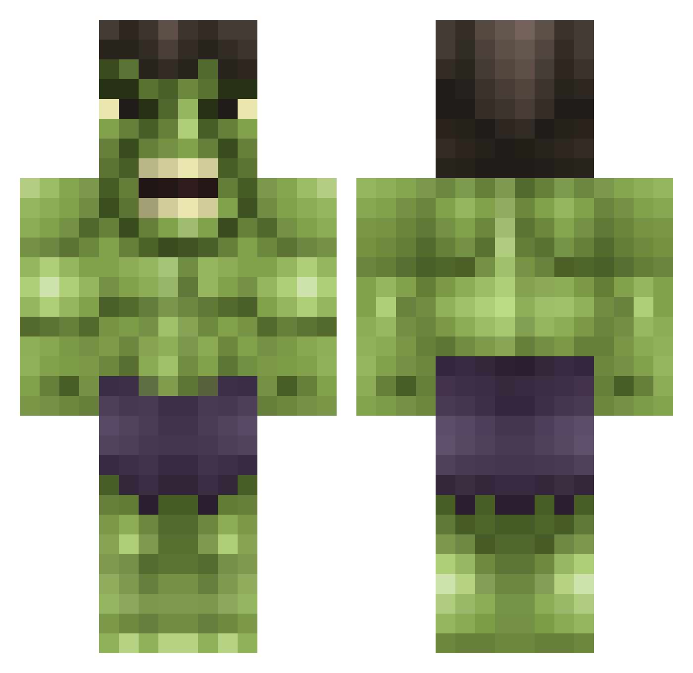 Youngmarket Minecraft skin, front and back view