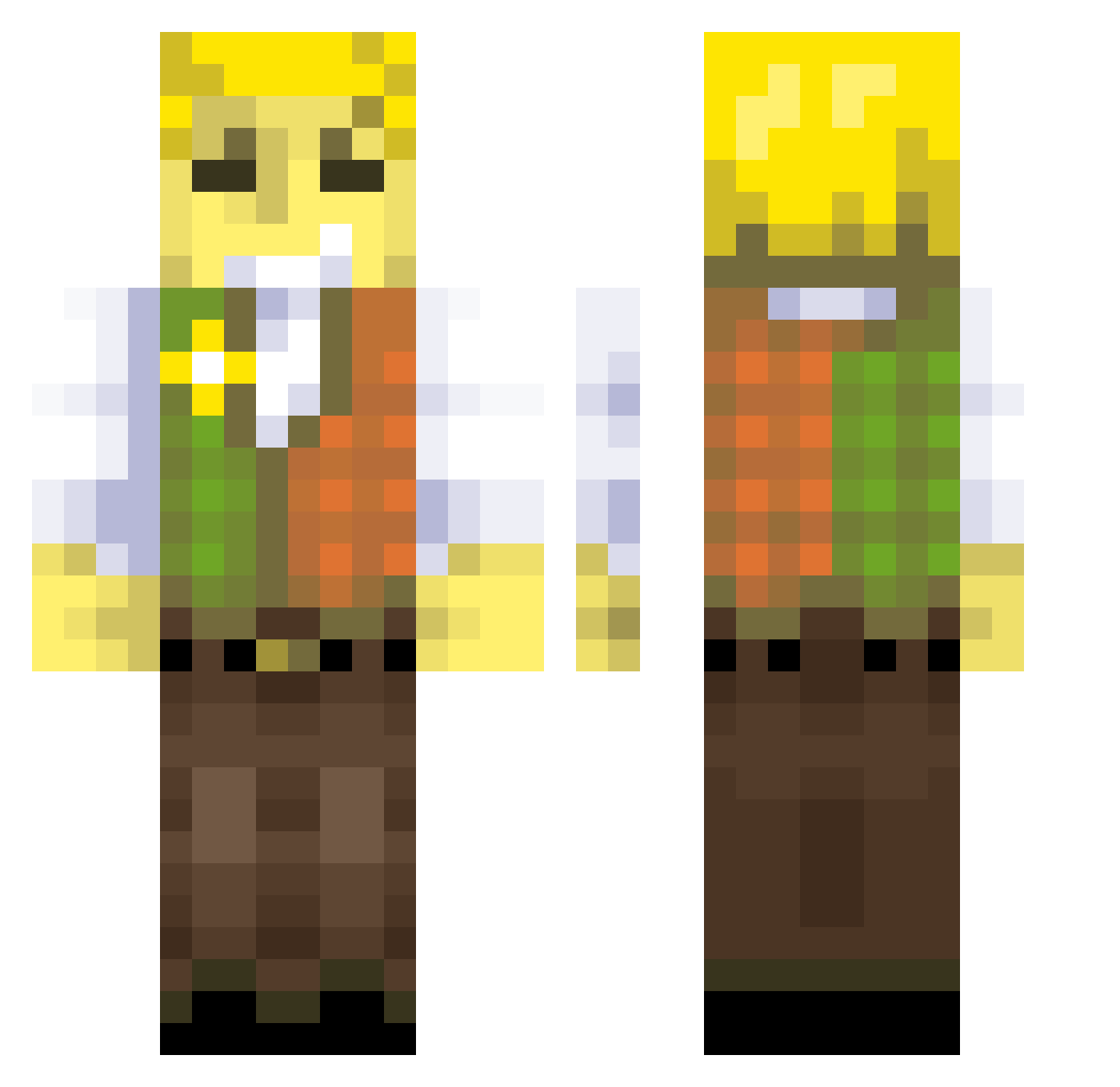 Strawxx Minecraft skin, front and back view