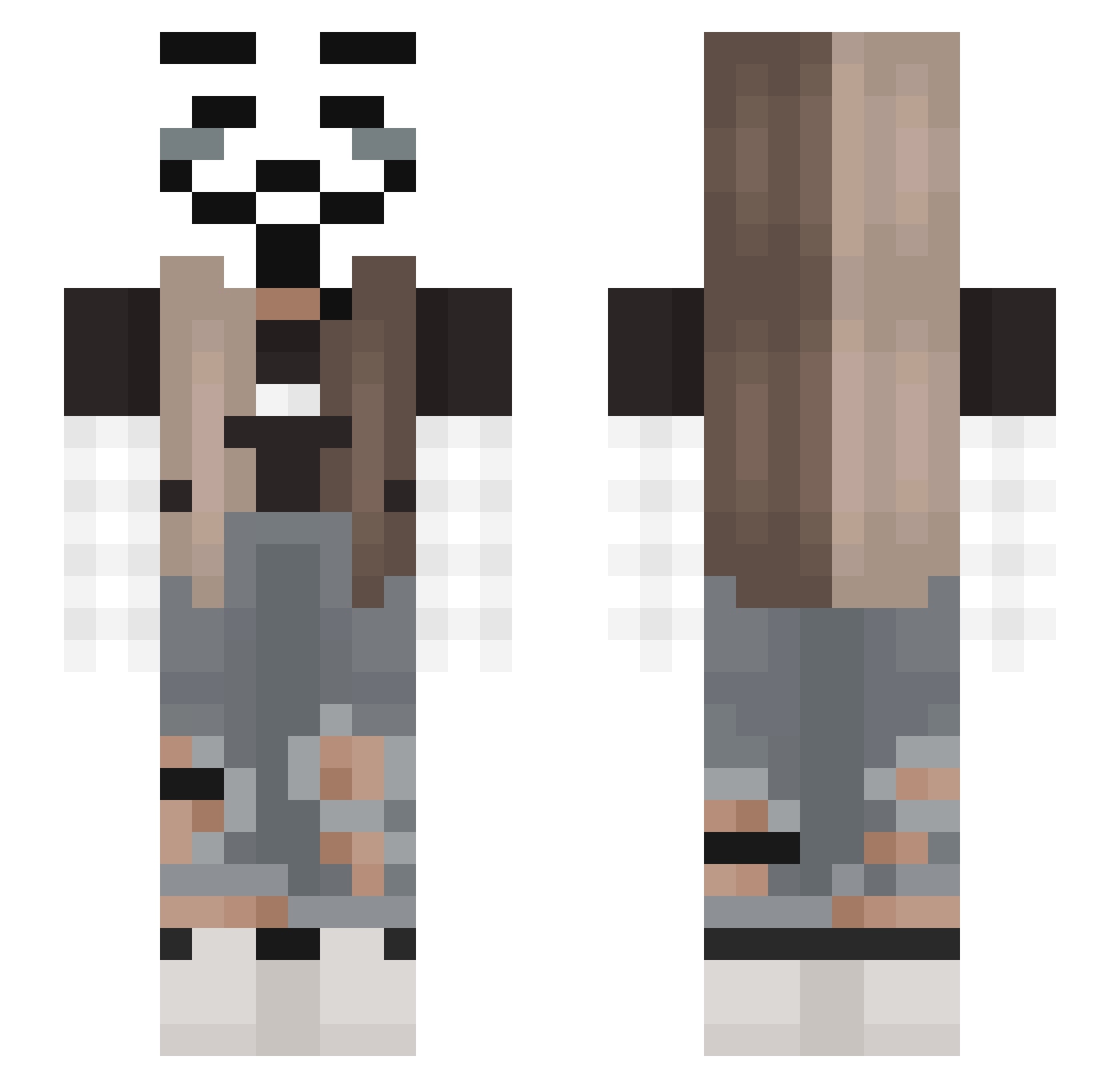 Rompikus Minecraft skin, front and back view
