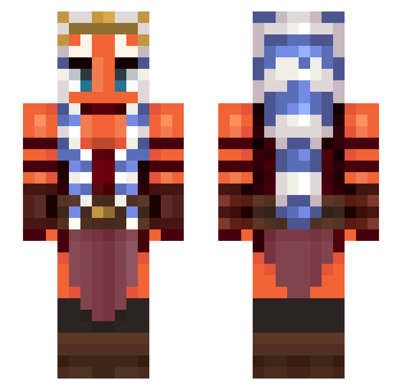 FleshBlankets Minecraft skin, front and back view