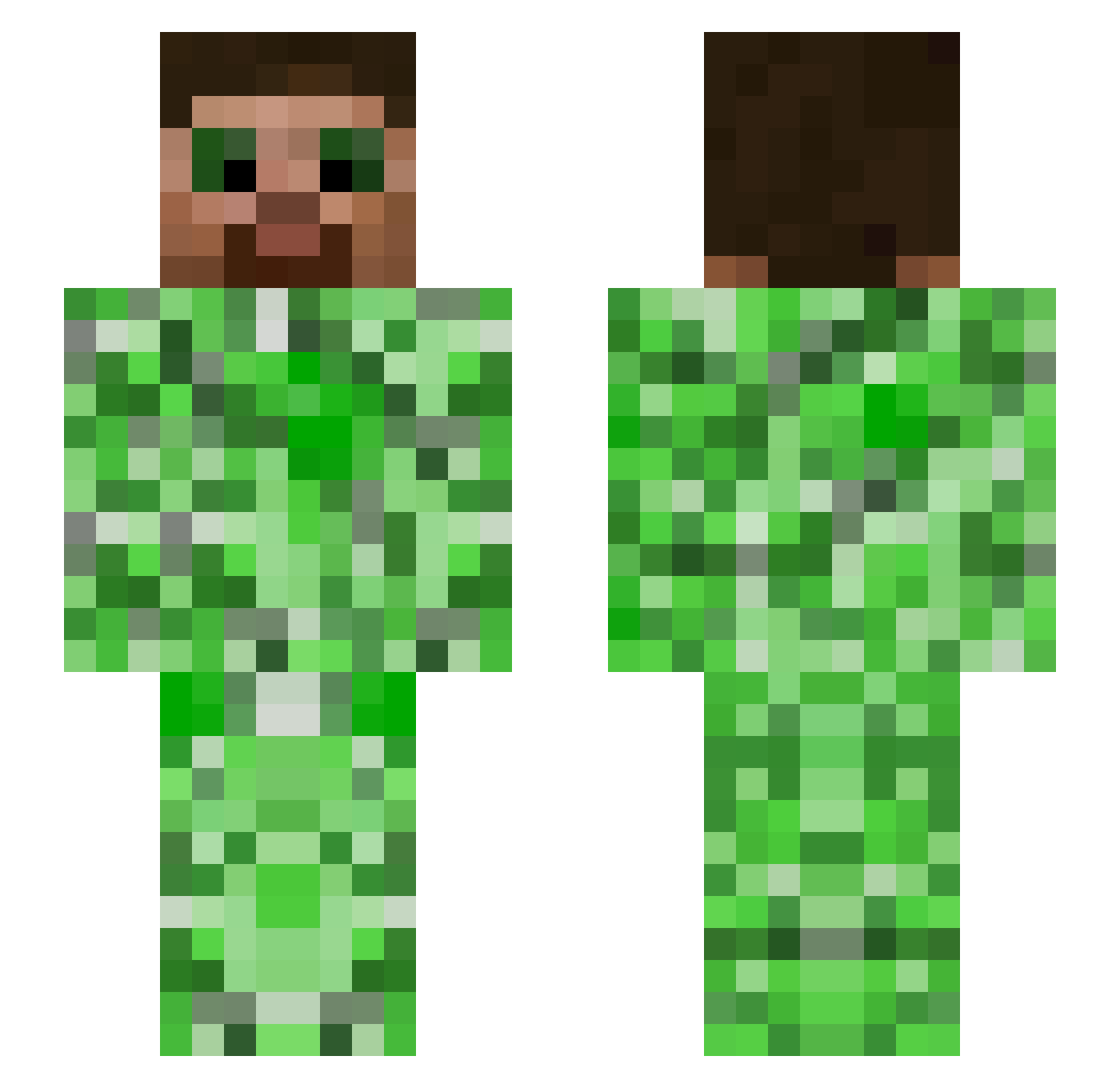 Zxolik Minecraft skin, front and back view