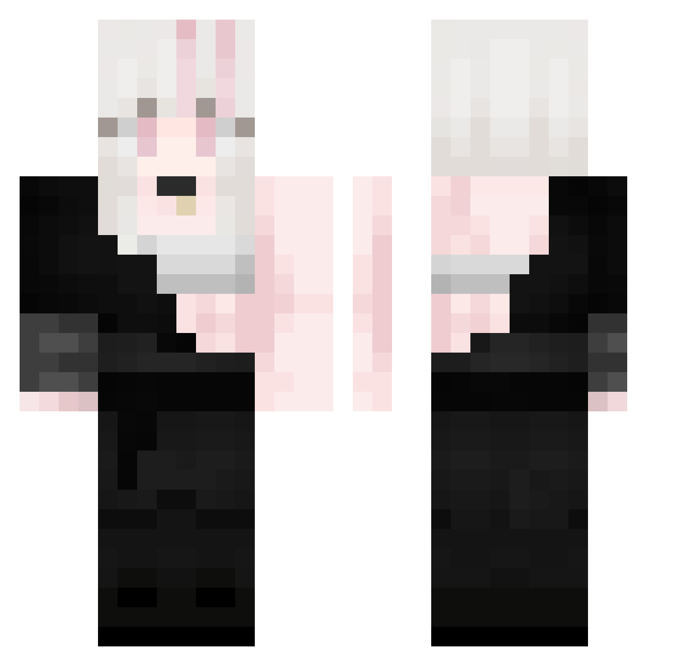 Twnny Minecraft skin, front and back view