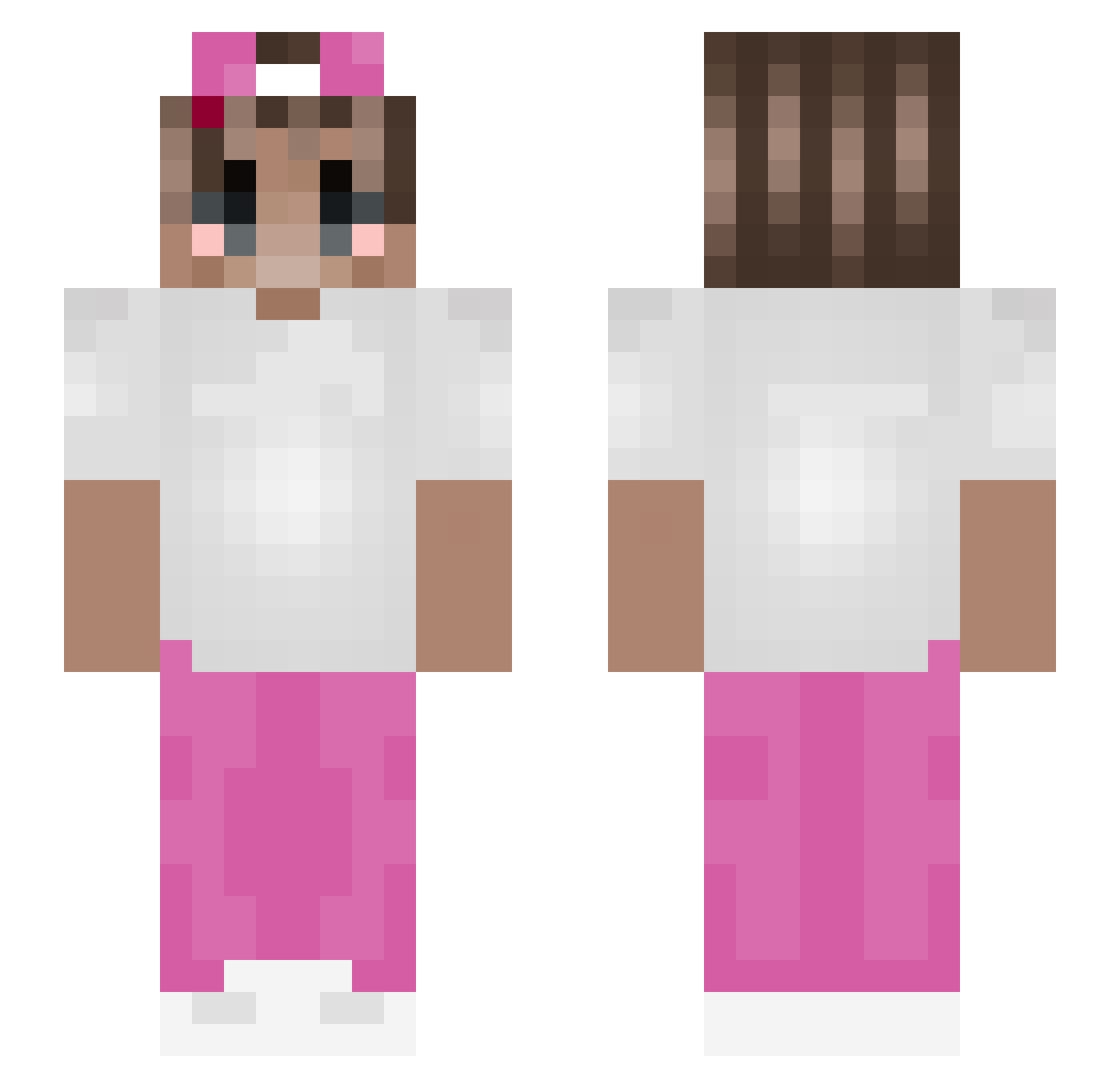 illuzed Minecraft skin, front and back view