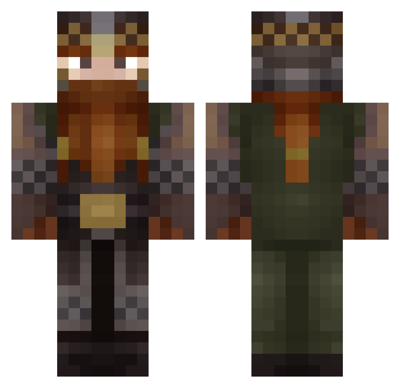 Tabalai Minecraft skin, front and back view