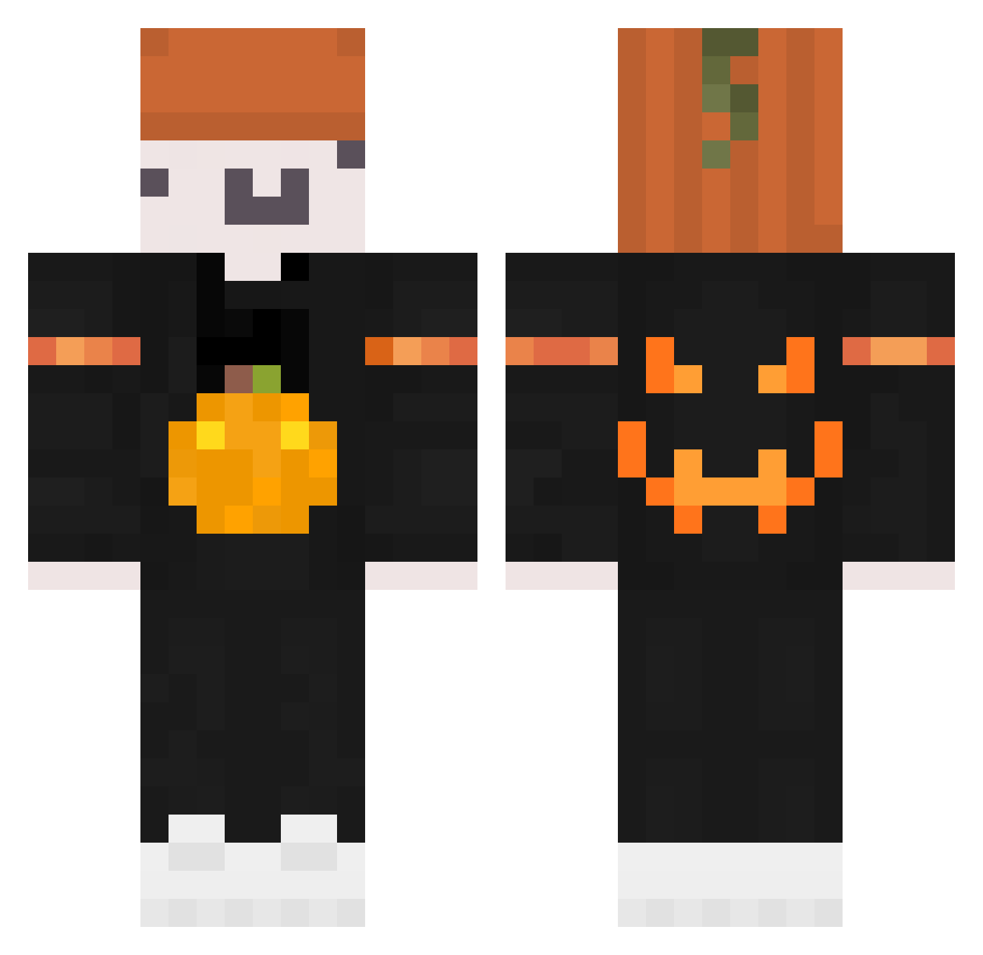 Infiniteian2 Minecraft skin, front and back view