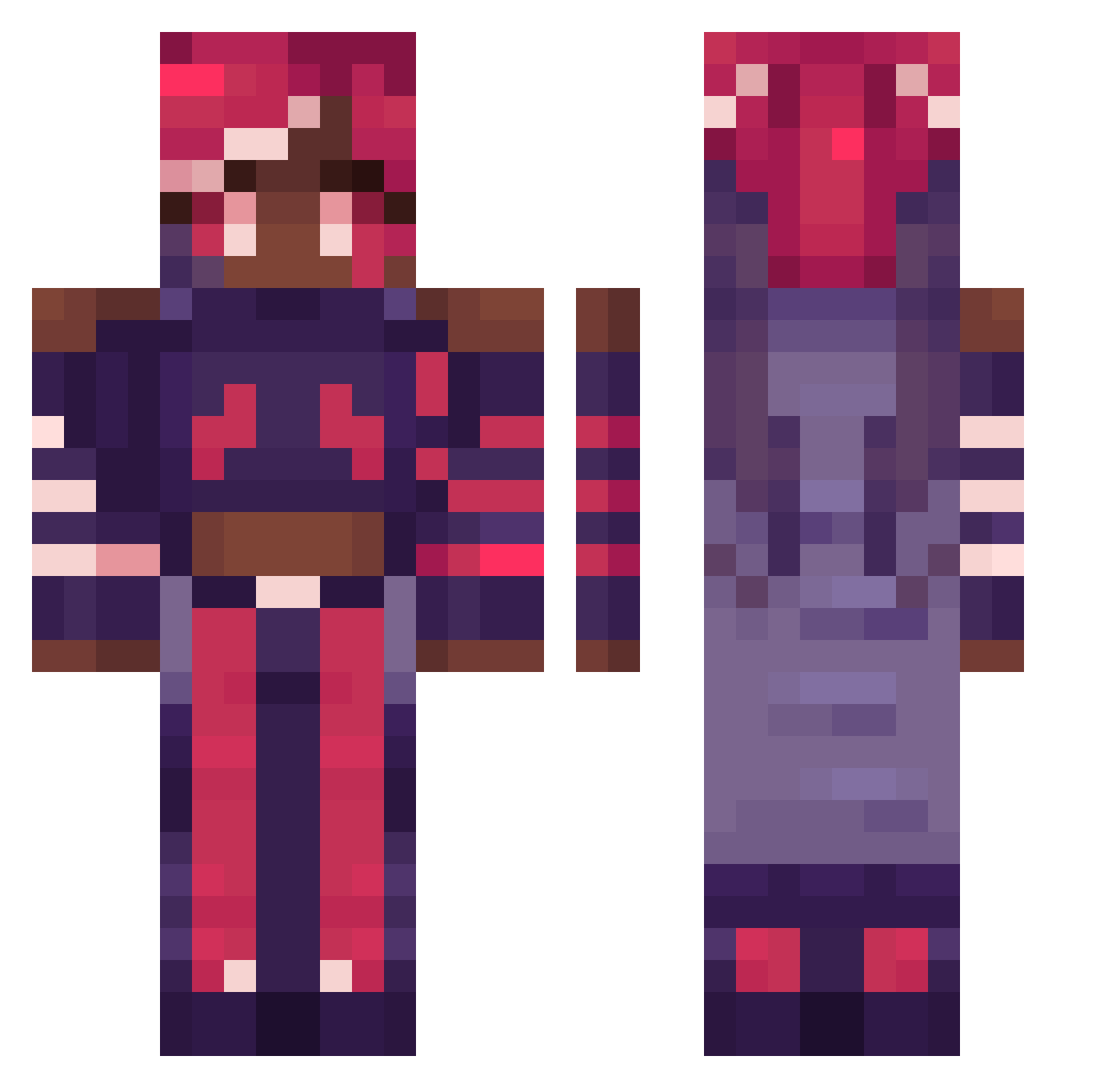 Slowerthnyou Minecraft skin, front and back view