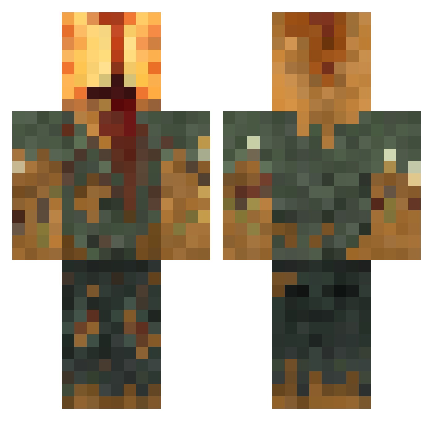 Nompes Minecraft skin, front and back view